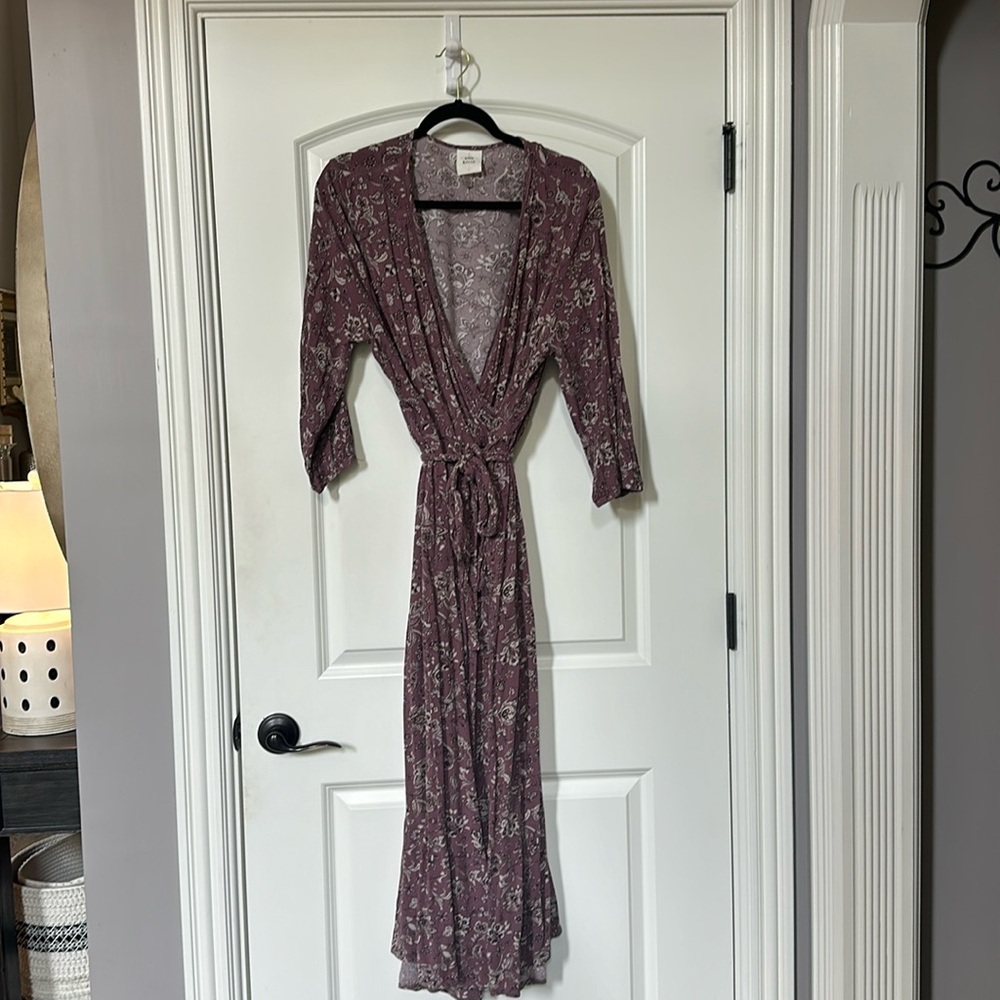 Long sleeve maxi dress with belt